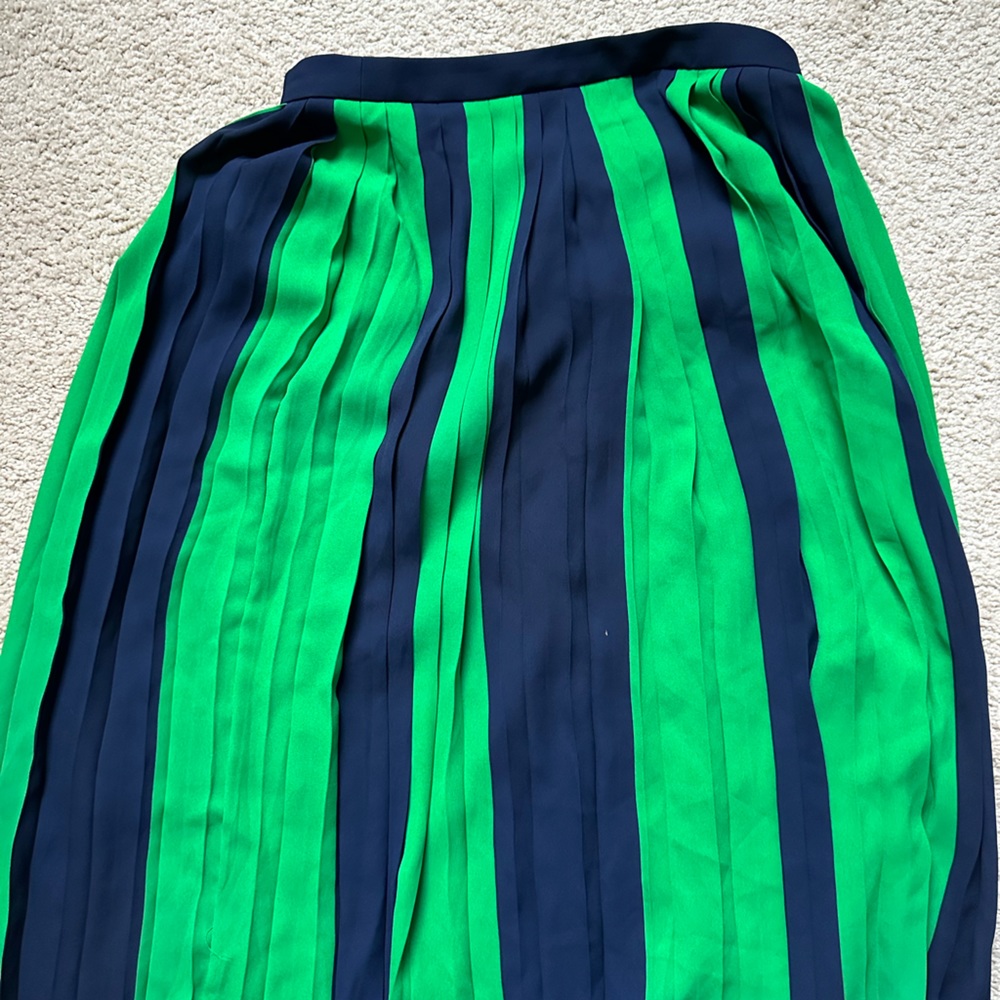 Jcrew pleated colorblock midi skirt